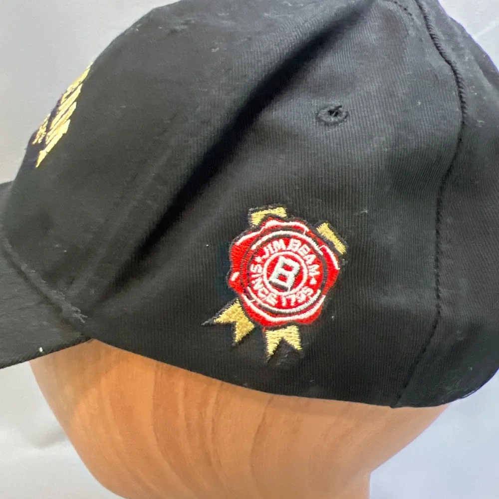 Jim Beam Black Baseball Cap Mens One Size Logo Embroidered Adjustable Strapback